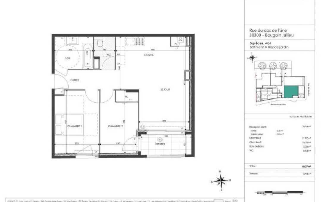 MAZALINE IMMOBILIER : Appartement | BOURGOIN-JALLIEU (38300) | 60 m2 | 242 000 € 