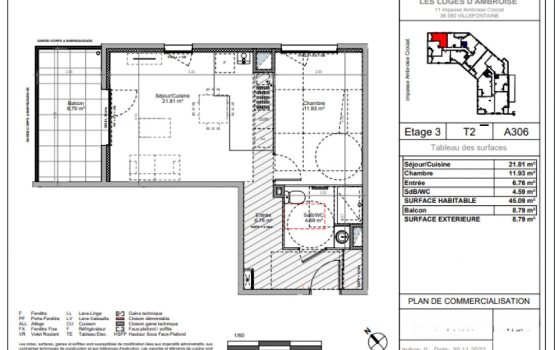 MAZALINE IMMOBILIER : Appartement | VILLEFONTAINE (38090) | 45 m2 | 198 553 € 